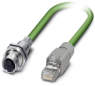 PROFINET-Kabel, M12-Buchse, gerade auf RJ45-Stecker, gerade, Cat 5e, SF/TQ, PVC, 5 m, grün