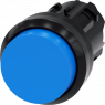 Drucktaster, unbeleuchtet, tastend, Bund rund, blau, Einbau-Ø 22.3 mm, 3SU1000-0BB50-0AA0