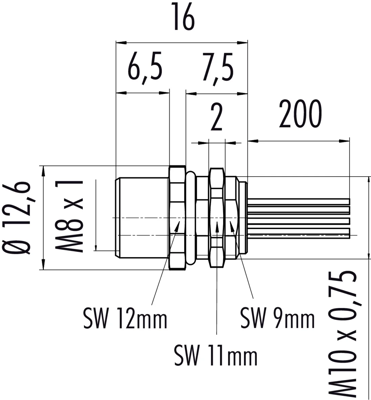 76 6218 1118 00012-0200 binder Sensor-Aktor Kabel Bild 2