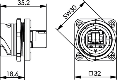 100007417 Telegärtner Modularsteckverbinder Bild 2