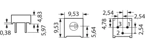 3386P-1-102TLF Bourns Electronics GmbH Trimmer Potentiometers Image 2