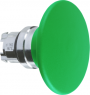 Drucktaster, unbeleuchtet, tastend, Bund rund, grün, Frontring silber, Einbau-Ø 22 mm, ZB4BR3