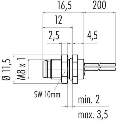 09 3403 86 03 binder Sensor-Aktor Kabel Bild 2