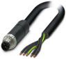 Sensor-Aktor Kabel, M12-Kabelstecker, gerade auf offenes Ende, 5-polig, 10 m, PUR, schwarz, 16 A, 1414879