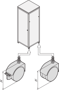 Eurorack Lenkrollensatz, 240 kg, 110 mm Höhe