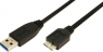 USB 3.0 Adapterleitung, USB Stecker Typ A auf Micro-USB Stecker Typ B, 3 m, schwarz