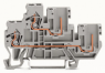 1-Leiter/1-Pin-Doppelstock-Basisklemme, Federklemmanschluss, 0,08-2,5 mm², 2-polig, 16 A, 6 kV, grau, 870-101