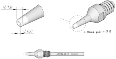 C560002 JBC Lötspitzen, Entlötspitzen und Heißluftdüsen