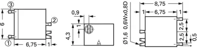 ST-5EMP-103-10K OHM Nidec Copal Trimmer Potentiometers Image 2