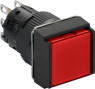 Drucktaster, beleuchtbar, rastend, 1 Wechsler, Bund quadratisch, rot, Frontring schwarz, Einbau-Ø 16 mm, XB6ECF4J1P