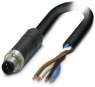 Sensor-Aktor Kabel, M12-Kabelstecker, gerade auf offenes Ende, 4-polig, 10 m, PUR, schwarz, 16 A, 1425068