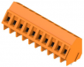 Leiterplattenklemme, 10-polig, RM 5 mm, 0,2-2,5 mm², 15 A, Schraubanschluss, orange, 1845450000