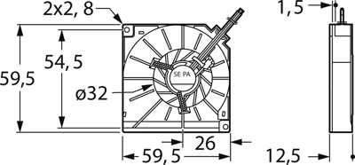 HYB60A12A SEPA Radiallüfter Bild 2