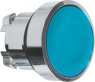 Drucktaster, unbeleuchtet, tastend, Bund rund, blau, Frontring silber, Einbau-Ø 22 mm, ZB4BA6