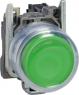 Drucktaster, unbeleuchtet, tastend, 1 Schließer, Bund rund, grün, Frontring silber, Einbau-Ø 22 mm, XB4BP31