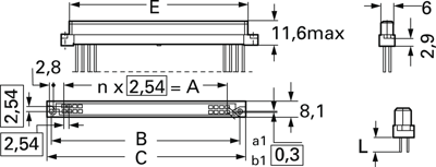 1-1393641-4 AMP DIN Messerleisten, DIN Federleisten Bild 2