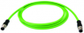 Sensor-Aktor Kabel, M12-Kabelstecker, gerade auf M12-Kabelstecker, gerade, 4-polig, 2 m, PUR, grün, 100017261