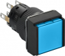 Drucktaster, beleuchtbar, rastend, 2 Wechsler, Bund quadratisch, blau, Frontring schwarz, Einbau-Ø 16 mm, XB6ECF6B2P