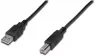 USB 2.0 Adapterleitung, USB Stecker Typ A auf USB Stecker Typ B, 3 m, schwarz, AK-300105-030-S