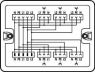 Verteilerbox, Dreh- auf Wechselstrom 400 V, 230 V, 1 Eingang, 7 Ausgänge, Kod. A, MIDI, weiß