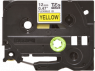 Schriftbandkassette, 12 mm, Band gelb, Schrift schwarz, 8 m, TZE-FX631
