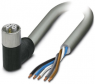 Sensor-Aktor Kabel, M12-Kabeldose, abgewinkelt auf offenes Ende, 5-polig, 3 m, PVC, grau, 16 A, 1414794