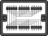 Verteilerbox, Drehstrom 400 V, 1 Eingang, 5 Ausgänge, Kod. A, MIDI, schwarz