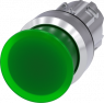 Pilzdrucktaster, beleuchtbar, tastend, Bund rund, grün, Einbau-Ø 22.3 mm, 3SU1051-1AD40-0AA0