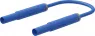 Safety measuring lead with (4 mm lamella plug, straight) to (4 mm lamella plug, straight), 0.5 m, blue, silicone, 1.0 mm², CAT IV, 66.1041-05023