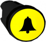 Drucktaster, unbeleuchtet, tastend, Bund rund, gelb, Frontring schwarz, Einbau-Ø 22 mm, ZB5AA551