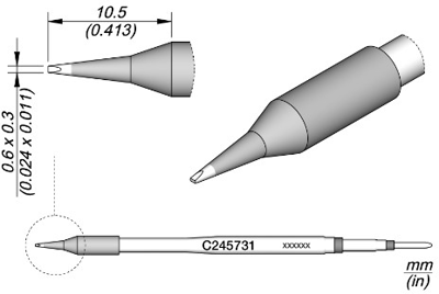 C245-731 JBC Lötspitzen, Entlötspitzen und Heißluftdüsen