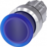 Pilzdrucktaster, beleuchtbar, tastend, Bund rund, blau, Einbau-Ø 22.3 mm, 3SU1051-1AD50-0AA0