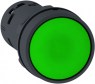 Drucktaster, unbeleuchtet, rastend, 1 Schließer, Bund rund, grün, Frontring schwarz, Einbau-Ø 22 mm, XB7NH31