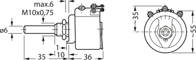 D 55/40W 10% 1K0 KRAH Potentiometer Bild 2