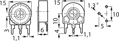 PTC 15 LH 25K Piher Trimmer Potentiometers Image 2