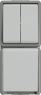 Aufputz-Feuchtraum-Serienschalter-Steckdosenkombination, grau, 250 V (AC), 10 A, IP44, 5TA4815
