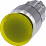 Pilzdrucktaster, beleuchtbar, rastend, Bund rund, gelb, Einbau-Ø 22.3 mm, 3SU1051-1AA30-0AA0