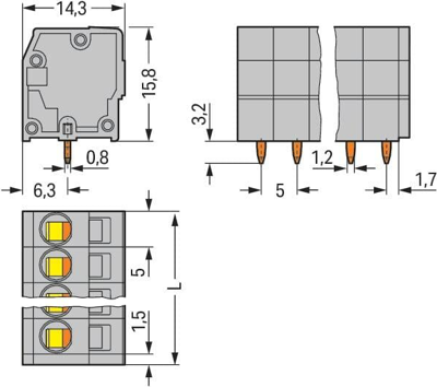 739-117/000-005 WAGO PCB Terminal Blocks Image 2