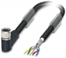 Sensor-Aktor Kabel, M8-Kabeldose, abgewinkelt auf offenes Ende, 4-polig, 5 m, PUR, schwarz, 4 A, 1550915
