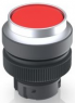 Drucktaster, unbeleuchtet, tastend, Bund rund, rot, Frontring silber, Einbau-Ø 22.3 mm, 1.30.240.521/0300