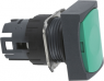Drucktaster, unbeleuchtet, tastend, Bund rechteckig, grün, Frontring schwarz, Einbau-Ø 16 mm, ZB6DA3