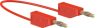 Messleitung mit (4 mm Stecker, gefedert, gerade) auf (4 mm Stecker, gefedert, gerade), 1 m, rot, PVC, 1,0 mm², CAT O