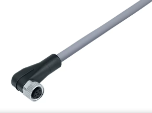 Sensor-Aktor Kabel, M8-Kabeldose, abgewinkelt auf offenes Ende, 4-polig, 5 m, PVC, grau, 4 A, 79 3384 45 04