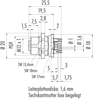 86 0534 1120 00005 binder Sensor-Aktor Rundsteckverbinder Bild 2