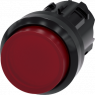 Drucktaster, beleuchtbar, tastend, Bund rund, rot, Einbau-Ø 22.3 mm, 3SU1001-0BB20-0AA0