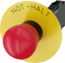Not-Halt-Pilzdrucktaster, 22mm, rund, Kunststoff,rot, 1S+1Ö, 3SU11001HA201FH0