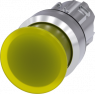 Pilzdrucktaster, beleuchtbar, tastend, Bund rund, gelb, Einbau-Ø 22.3 mm, 3SU1051-1AD30-0AA0