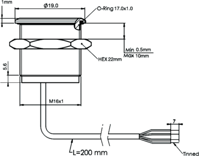 MPZ016/F BULGIN Piezotaster Bild 2