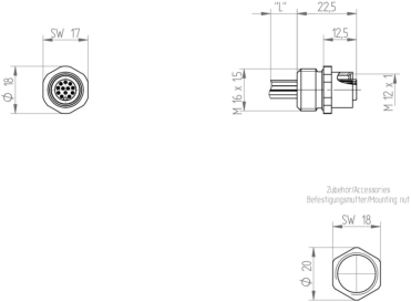 22838 Lumberg Automation Sensor-Aktor Rundsteckverbinder