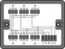 Verteilerbox, Dreh- auf Wechselstrom 400V, 230V,1 Eingang, 6 Ausgänge, Kod. A, MIDI, MAXI, schwarz